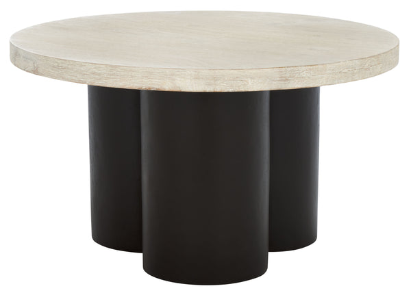 Safavieh Benvolio Coffee Table - Handmade Acacia Wood With Charcoal Finish For Elegant Living Spaces White Washed ,Black Accacia Wood,Paper Mache Cof3003b-2bx