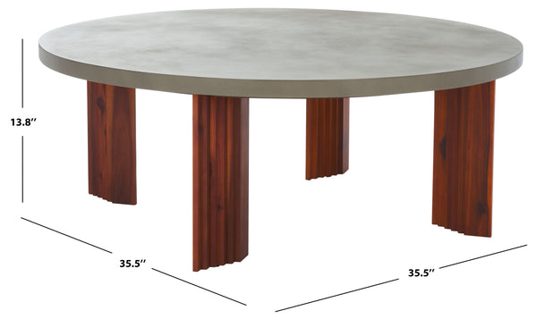 Safavieh Basilio Coffee Table - Elegant Handmade Design With Rustic Charm For Modern Living Spaces Light Grey ,Natural Paper Mache ,Wood Cof3004a