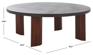 Safavieh Basilio Coffee Table - Elegant Handmade Design With Rustic Charm For Modern Living Spaces Charcoal ,Espresso Paper Mache ,Wood Cof3004b