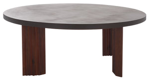 Safavieh Basilio Coffee Table - Elegant Handmade Design With Rustic Charm For Modern Living Spaces Charcoal ,Espresso Paper Mache ,Wood Cof3004b