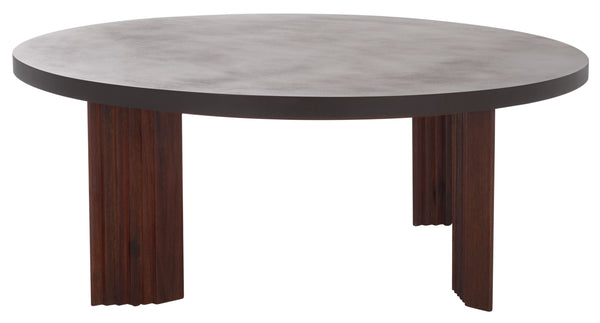 Safavieh Basilio Coffee Table - Elegant Handmade Design With Rustic Charm For Modern Living Spaces Charcoal ,Espresso Paper Mache ,Wood Cof3004b