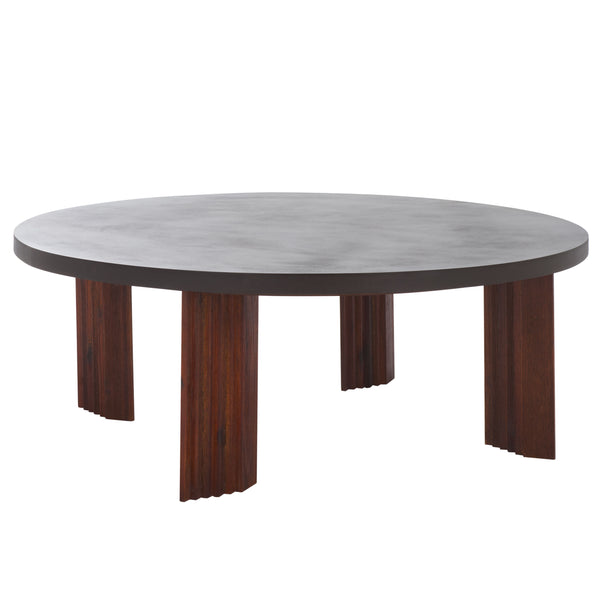 Safavieh Basilio Coffee Table - Elegant Handmade Design With Rustic Charm For Modern Living Spaces Charcoal ,Espresso Paper Mache ,Wood Cof3004b