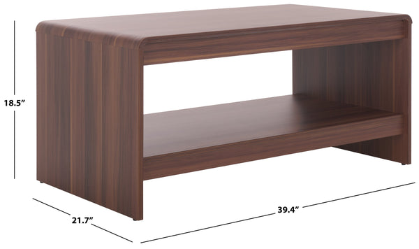 Safavieh Arsenio Coffee Table - Modern Design For Stylish Living Rooms, Elegant Finish, Versatile Functionality Walnut Pb,Mdf Cof3100a