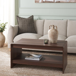 Safavieh Arsenio Coffee Table - Modern Design For Stylish Living Rooms, Elegant Finish, Versatile Functionality Walnut Pb,Mdf Cof3100a