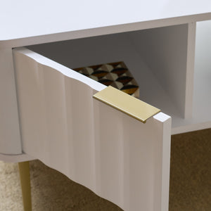 Hilsa Modern Coffee Table With Sleek Matte Top And Luxe Metallic Frame, Low-Profile Accent Piece