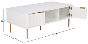 Hilsa Modern Coffee Table With Sleek Matte Top And Luxe Metallic Frame, Low-Profile Accent Piece
