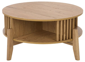 Tomori Coffee Table With Warm Grain Finish, Compact Square Design For Small Spaces & Everyday Use