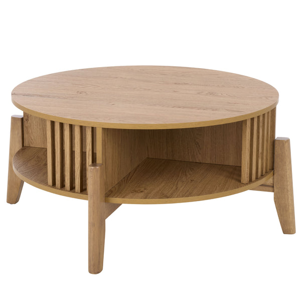 Tomori Coffee Table With Warm Grain Finish, Compact Square Design For Small Spaces & Everyday Use