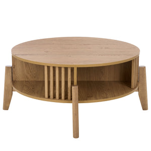 Tomori Coffee Table With Warm Grain Finish, Compact Square Design For Small Spaces & Everyday Use