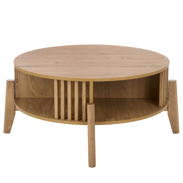 Tomori Coffee Table With Warm Grain Finish, Compact Square Design For Small Spaces & Everyday Use