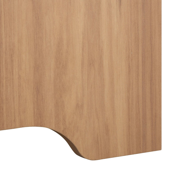 Takami Coffee Table With Warm Wood Finish, Minimalist Compact Design, Durable Scratch-Resistant Top