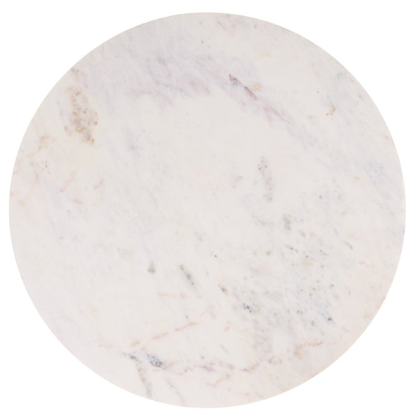 Safavieh Arkady Round Genuine Marble Top Coffee Table with Warm Wood Base for Living Rooms White / Brown COF3705A