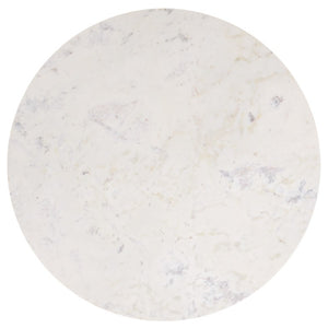 Safavieh Arkady Round Genuine Marble Top Coffee Table with Warm Wood Base for Living Rooms White / Black COF3705B