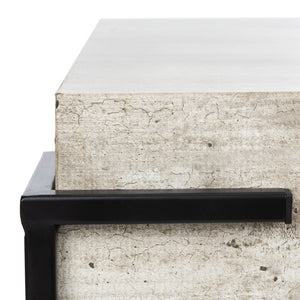 Safavieh Eli Square Coffee Table - Modern Faux Concrete & Black Iron Design For Stylish Living Rooms COF4200A