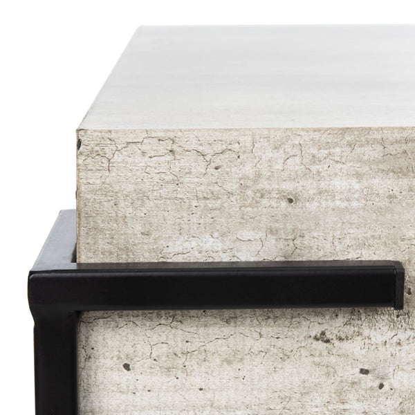 Safavieh Eli Square Coffee Table - Modern Faux Concrete & Black Iron Design For Stylish Living Rooms COF4200A