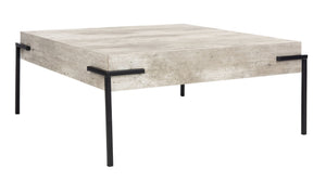 Safavieh Eli Square Coffee Table - Modern Faux Concrete & Black Iron Design For Stylish Living Rooms COF4200A
