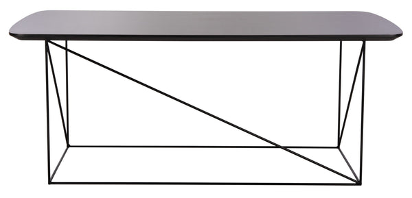 Safavieh Rylee Rectangle Coffee Table - Contemporary Scandinavian Design With Striking Black Iron Legs For Elegance Grey COF4202A