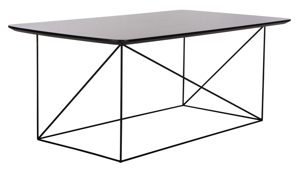 Safavieh Rylee Rectangle Coffee Table - Contemporary Scandinavian Design With Striking Black Iron Legs For Elegance Grey COF4202A