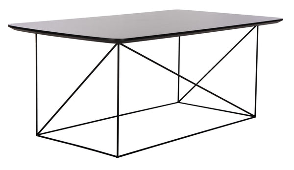 Safavieh Rylee Rectangle Coffee Table - Contemporary Scandinavian Design With Striking Black Iron Legs For Elegance Grey COF4202A