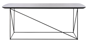 Safavieh Rylee Rectangle Coffee Table - Contemporary Scandinavian Design With Striking Black Iron Legs For Elegance Dark Grey COF4202B