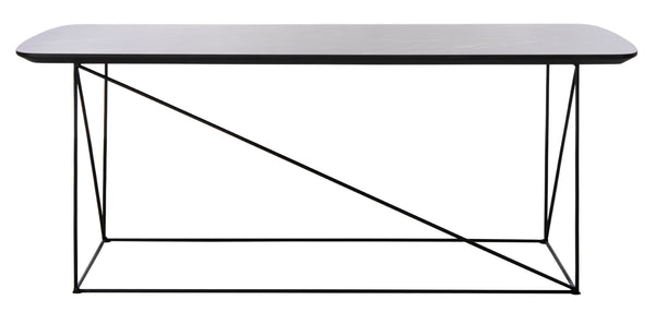 Safavieh Rylee Rectangle Coffee Table - Contemporary Scandinavian Design With Striking Black Iron Legs For Elegance Dark Grey COF4202B