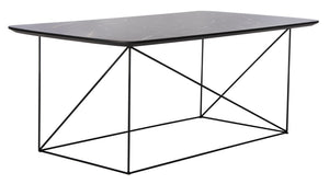 Safavieh Rylee Rectangle Coffee Table - Contemporary Scandinavian Design With Striking Black Iron Legs For Elegance Dark Grey COF4202B