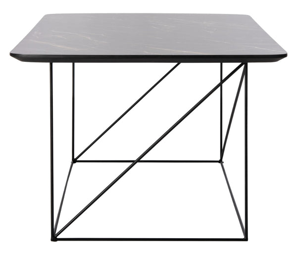 Safavieh Rylee Rectangle Coffee Table - Contemporary Scandinavian Design With Striking Black Iron Legs For Elegance Dark Grey COF4202B