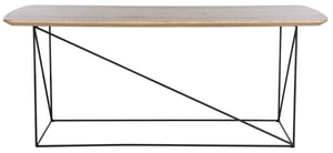 Safavieh Rylee Rectangle Coffee Table - Contemporary Scandinavian Design With Striking Black Iron Legs For Elegance Taupe Brown COF4202C