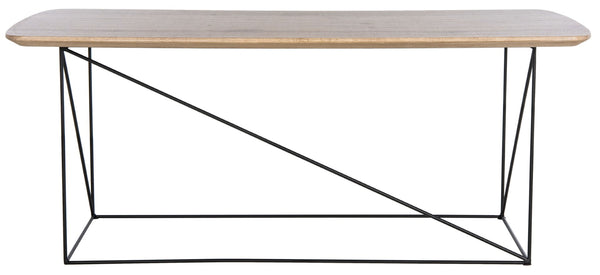 Safavieh Rylee Rectangle Coffee Table - Contemporary Scandinavian Design With Striking Black Iron Legs For Elegance Taupe Brown COF4202C