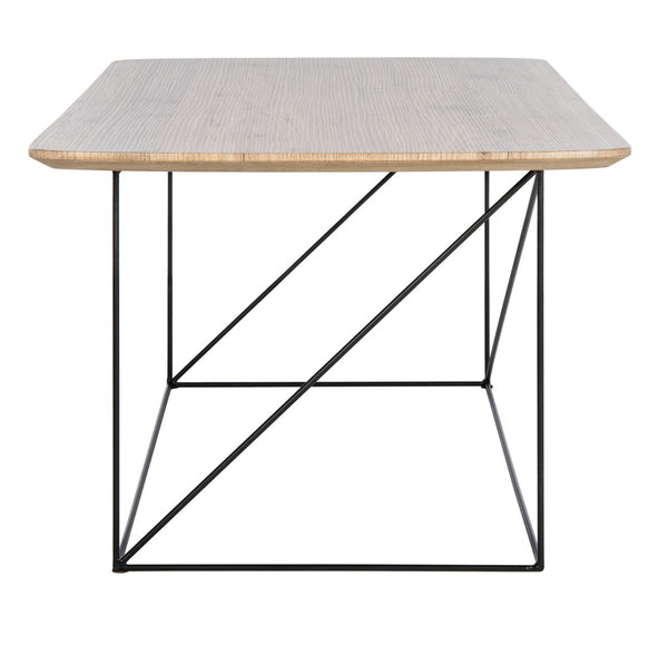 Safavieh Rylee Rectangle Coffee Table - Contemporary Scandinavian Design With Striking Black Iron Legs For Elegance Taupe Brown COF4202C