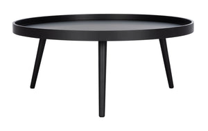 Safavieh Fritz Modern Round Tray-Top Coffee Table With Tripod Legs For Stylish Serving And Display Solutions Black COF4204A