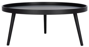 Safavieh Fritz Modern Round Tray-Top Coffee Table With Tripod Legs For Stylish Serving And Display Solutions Black COF4204A