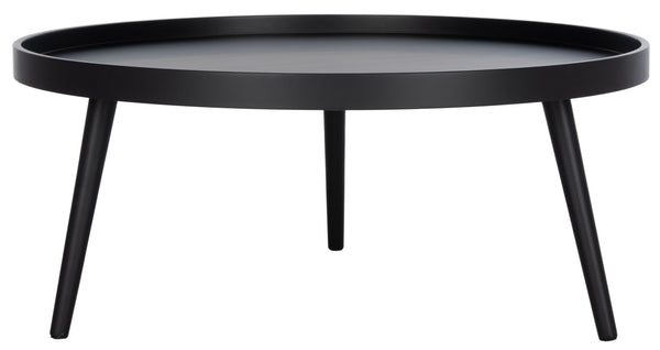 Safavieh Fritz Modern Round Tray-Top Coffee Table With Tripod Legs For Stylish Serving And Display Solutions Black COF4204A