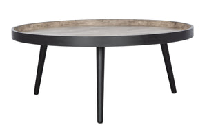 Safavieh Fritz Modern Round Tray-Top Coffee Table With Tripod Legs For Stylish Serving And Display Solutions Light Grey/Black COF4204B
