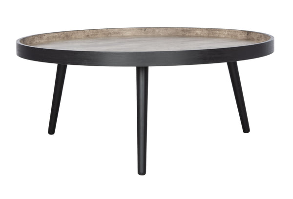 Safavieh Fritz Modern Round Tray-Top Coffee Table With Tripod Legs For Stylish Serving And Display Solutions Light Grey/Black COF4204B