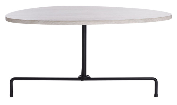 Safavieh Berlin Tripod Coffee Table - Mid-Century Modern Design With Sculptural Geometry For Stylish Living Spaces Light Grey Oak/Black COF4207C