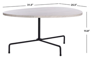 Safavieh Berlin Tripod Coffee Table - Mid-Century Modern Design With Sculptural Geometry For Stylish Living Spaces Light Grey Oak/Black COF4207C
