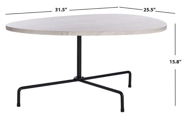 Safavieh Berlin Tripod Coffee Table - Mid-Century Modern Design With Sculptural Geometry For Stylish Living Spaces Light Grey Oak/Black COF4207C