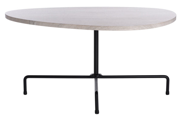 Safavieh Berlin Tripod Coffee Table - Mid-Century Modern Design With Sculptural Geometry For Stylish Living Spaces Light Grey Oak/Black COF4207C