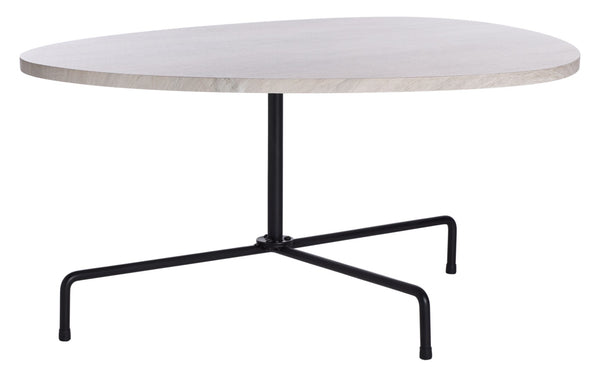 Safavieh Berlin Tripod Coffee Table - Mid-Century Modern Design With Sculptural Geometry For Stylish Living Spaces Light Grey Oak/Black COF4207C