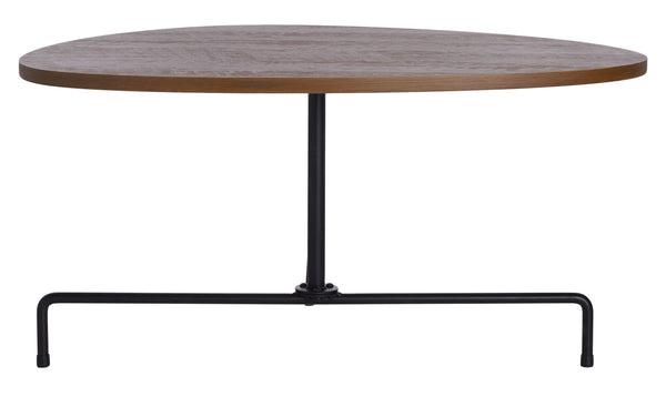 Safavieh Berlin Tripod Coffee Table - Mid-Century Modern Design With Sculptural Geometry For Stylish Living Spaces Walnut/Black COF4207D