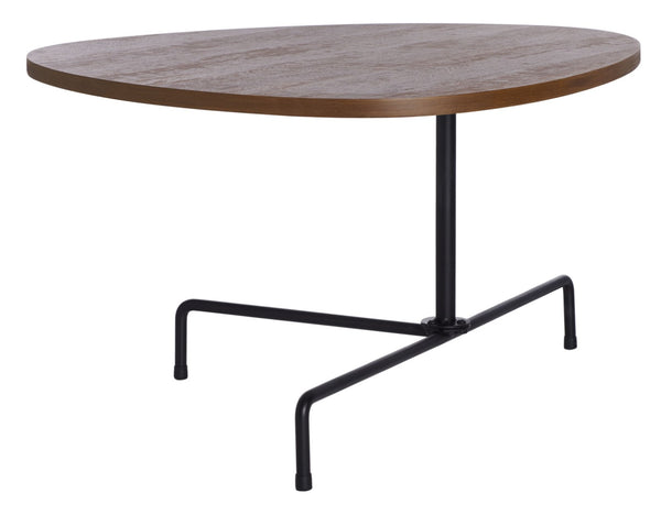 Safavieh Berlin Tripod Coffee Table - Mid-Century Modern Design With Sculptural Geometry For Stylish Living Spaces Walnut/Black COF4207D