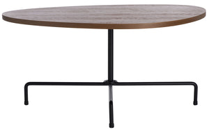 Safavieh Berlin Tripod Coffee Table - Mid-Century Modern Design With Sculptural Geometry For Stylish Living Spaces Walnut/Black COF4207D