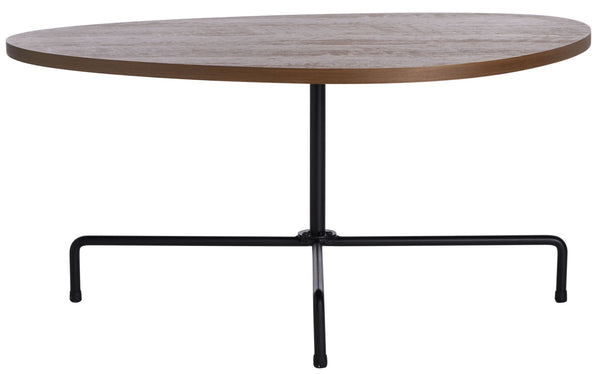 Safavieh Berlin Tripod Coffee Table - Mid-Century Modern Design With Sculptural Geometry For Stylish Living Spaces Walnut/Black COF4207D