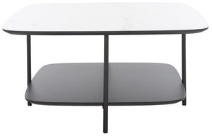 Safavieh Anzia Modern Minimalist Coffee Table With Asymmetric Two-Tier Design - Elegant Storage Solution COF4211A