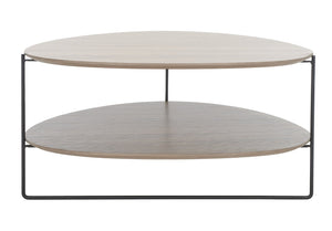 Safavieh Ami Coffee Table - Mid-Century Modern Design With Staggered Tiers, Grey Oak Finish & Metal Frame COF4216A