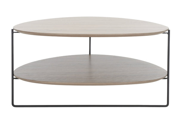 Safavieh Ami Coffee Table - Mid-Century Modern Design With Staggered Tiers, Grey Oak Finish & Metal Frame COF4216A