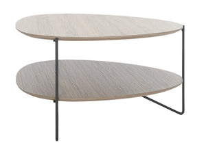 Safavieh Ami Coffee Table - Mid-Century Modern Design With Staggered Tiers, Grey Oak Finish & Metal Frame COF4216A