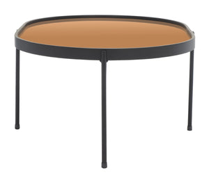 Safavieh Emmerich Mirrored Coffee Table With Rose Gold Tray Top & Matte Black Frame For Chic Living Spaces COF4218A