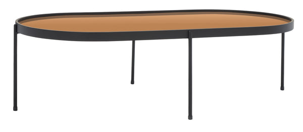 Safavieh Emmerick Mirrored Coffee Table – Glamorous Rose Gold & Matte Black Design For Modern Living Spaces COF4219A